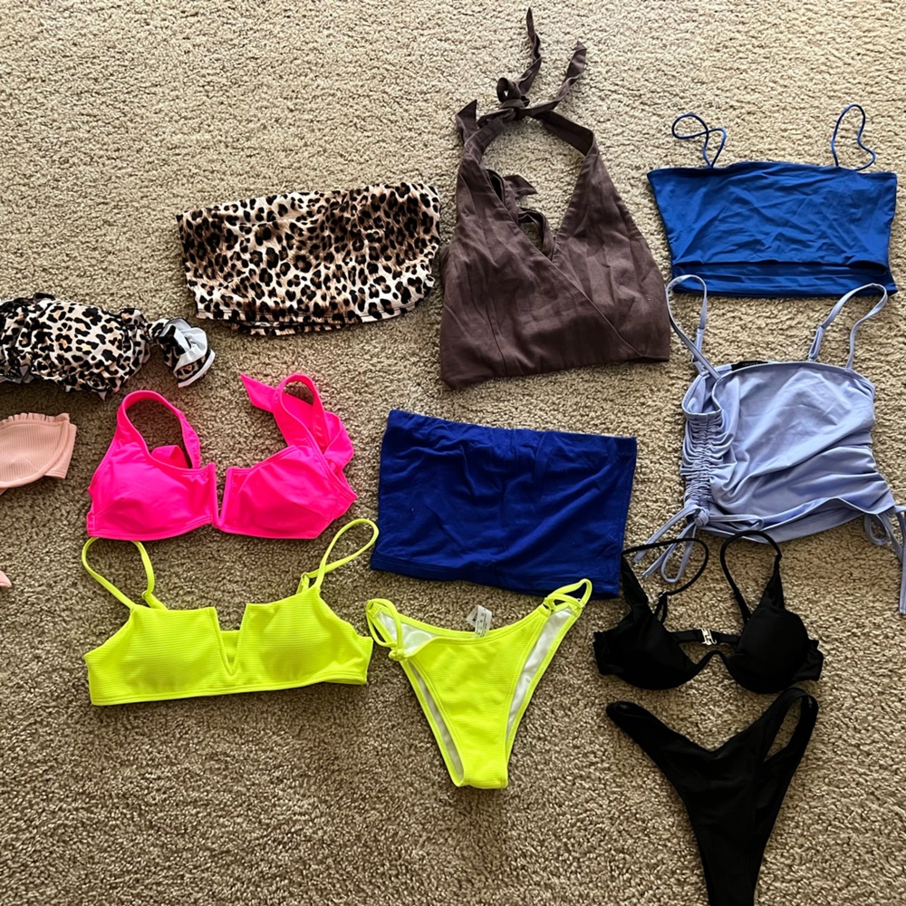 shirts, pants, bikinis